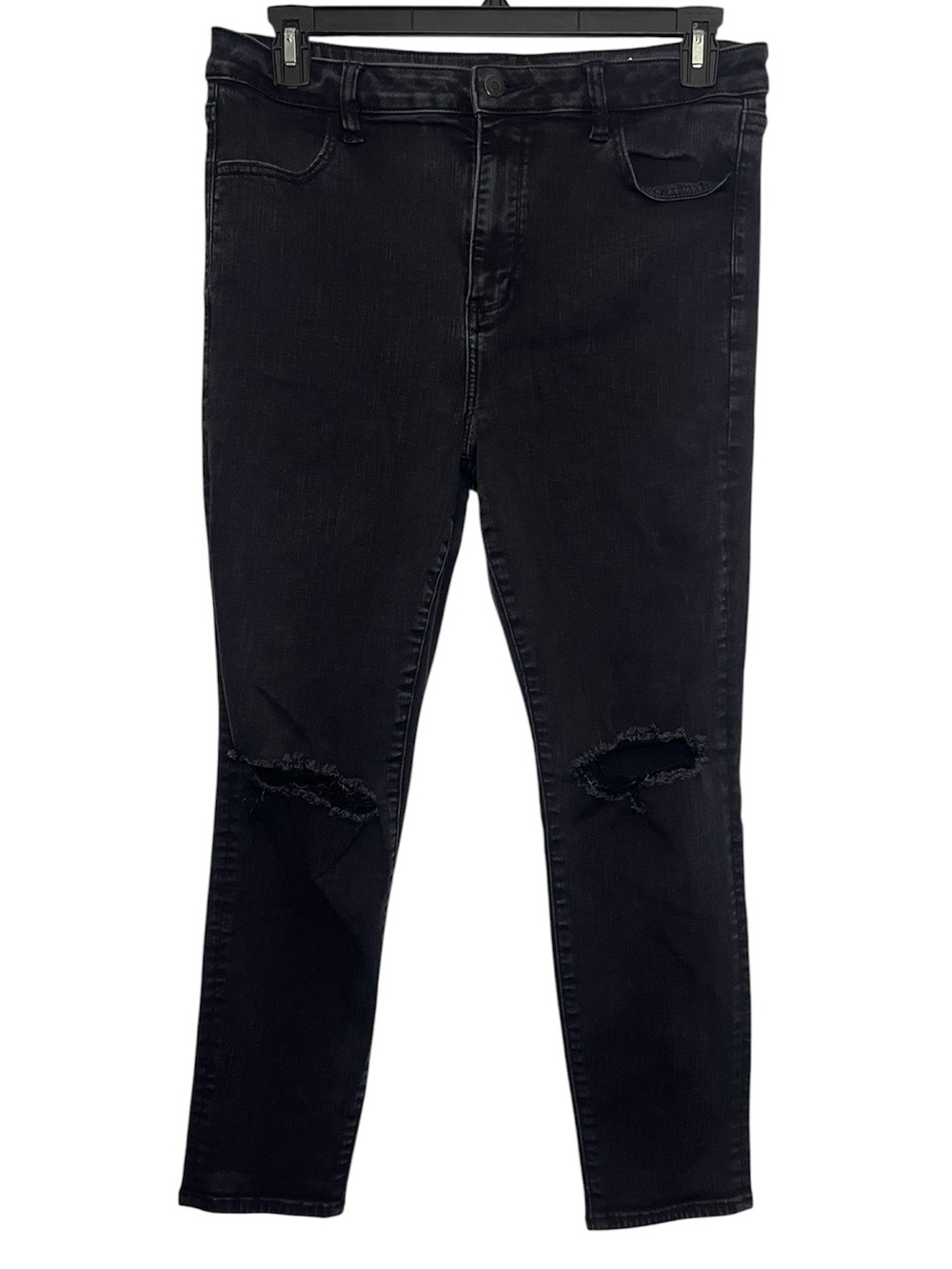 American Eagle Outfitters Black Skinny Jeans with Knee Distress